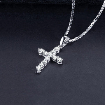 Exquisite 925 Sterling Silver Cross AAA+ Quality CZ Pendant - Wholesale Prices - The Jewellery Supermarket